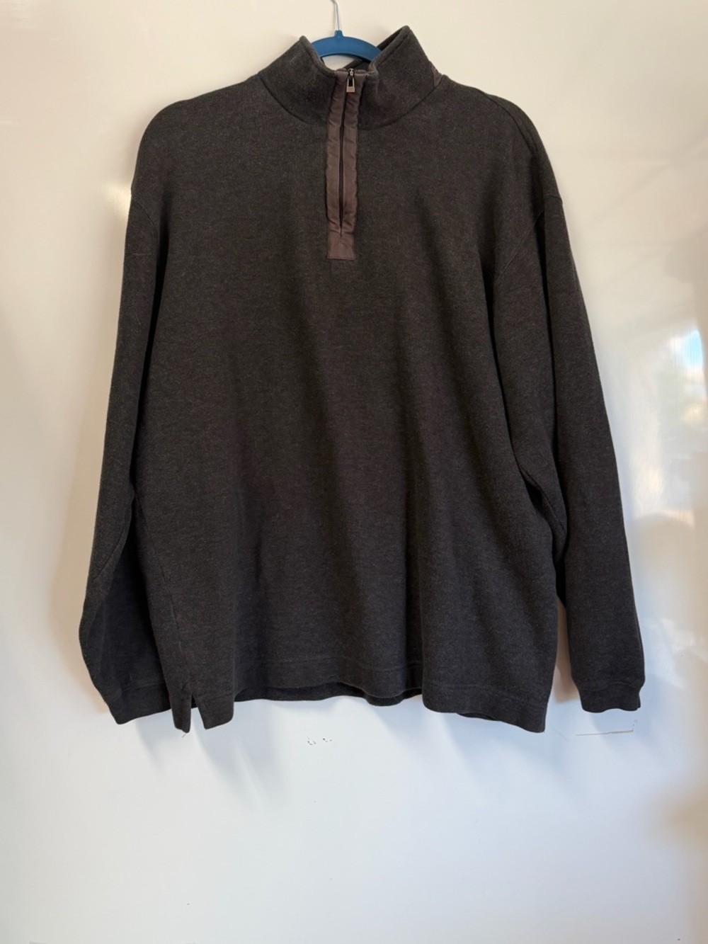 Geoffrey Beene Men's Charcoal Half-Zip Mock Neck Sweater